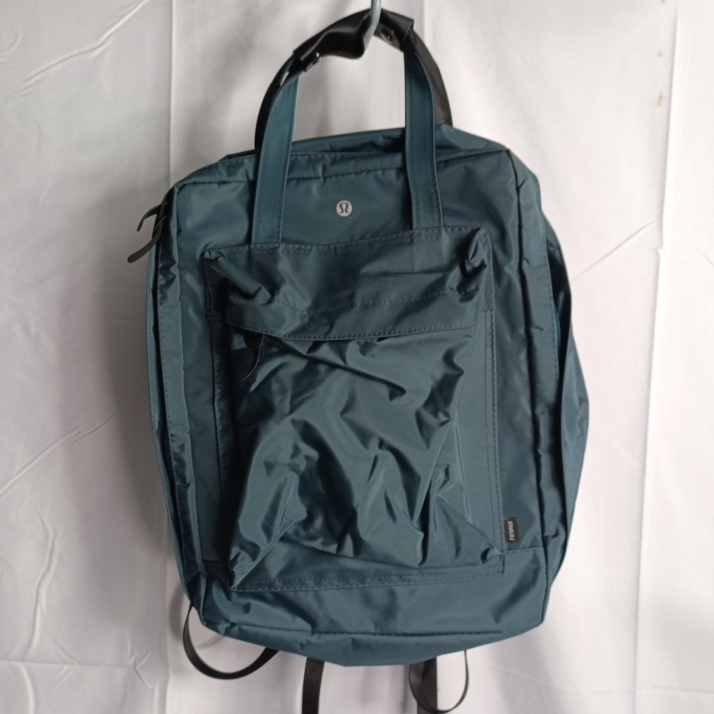Lululemon Forspius Teal Nylon Convertible Backpack Tote Bag s12
